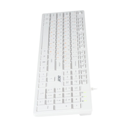 Клавиатура Acer OKW123 белый USB Multimedia (ZL.KBDEE.00D)