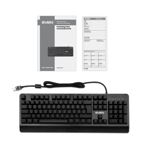 Механическая игровая клавиатура SVEN KB-G9700 (104 кл,+12Fn,RED switch, RGB, мет, корпус) Механическая игровая клавиатура SVEN KB-G9700 (104 кл,+12Fn,RED switch, RGB, мет, корпус)