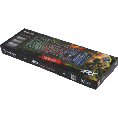 Клавиатура Defender Arx GK-196L RU черный USB for gamer LED Клавиатура Defender Arx GK-196L RU черный USB for gamer LED