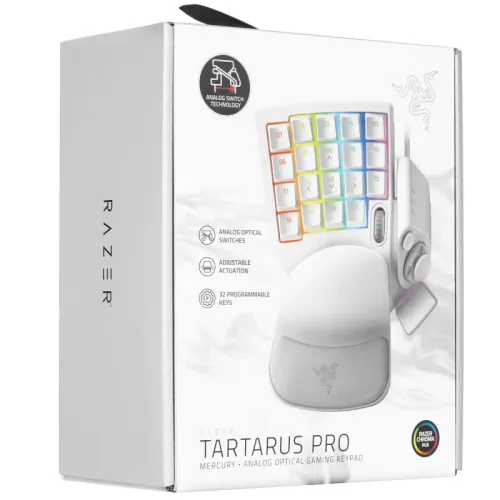 Игровой кейпад Razer Tartarus Pro Mercury/ Razer Tartarus Pro – Analog Optical Gaming Keypad - Mercury – FRML Packaging
