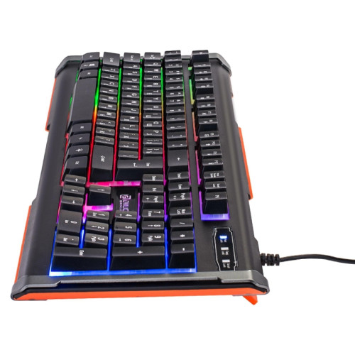 Клавиатура Oklick 710G BLACK DEATH черный/оранжевый USB Multimedia for gamer LED (476393)