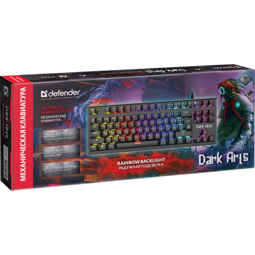 Defender Механическая клавиатура Dark Arts GK-375 RU,Rainbow,87 клавиш