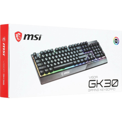 Клавиатура MSI Vigor GK30 RU черный USB for gamer LED (S11-04RU236-CLA)