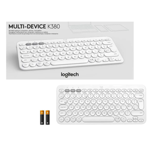 Клавиатура Logitech Keyboard K380 OFF-WHITE Wireless Bluetooth RTL, Multi-Device Клавиатура Logitech Keyboard K380 OFF-WHITE Wireless Bluetooth RTL, Multi-Device