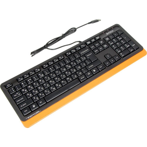 Клавиатура A4Tech Fstyler FK10 черный/оранжевый USB (FK10 ORANGE) Клавиатура A4Tech Fstyler FK10 черный/оранжевый USB (FK10 ORANGE)