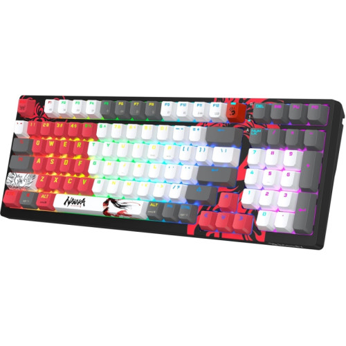 Клавиатура A4Tech Bloody WS98 Naraka механическая серый/красный USB беспроводная BT/Radio Multimedia for gamer LED (WS98)