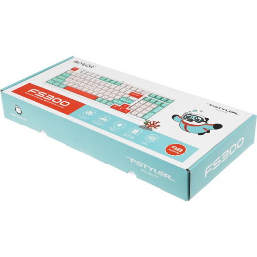 Клавиатура A4Tech Fstyler FS300 механическая белый USB for gamer LED (FS300 PANDA SNORKLENING)