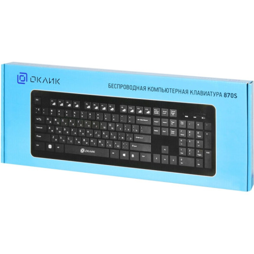 Клавиатура Oklick 870S черный USB беспроводная slim Multimedia