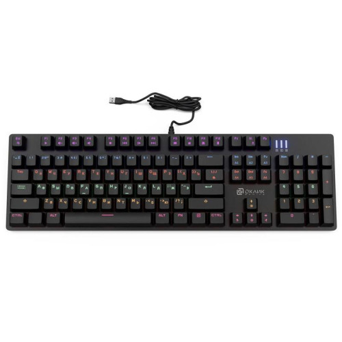 Клавиатура Oklick 990 G2 механическая черный USB Multimedia for gamer LED (1875240)