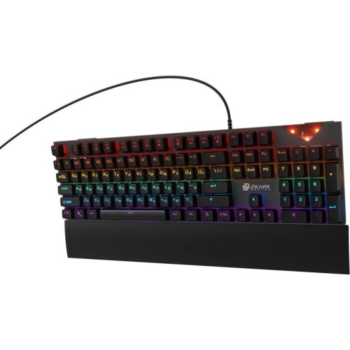 Клавиатура Oklick 935G RAGNAR механическая черный USB Multimedia for gamer LED (подставка для запястий)