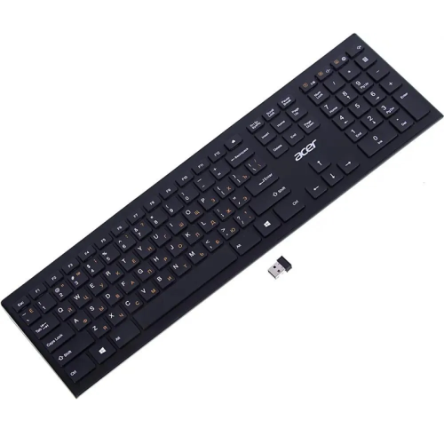Клавиатура Acer OKR010 черный USB беспроводная slim Multimedia (ZL.KBDEE.003)