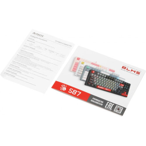 Клавиатура A4Tech Bloody S87 Energy механическая белый/желтый USB for gamer LED (S87 USB ENERGY WHITE)