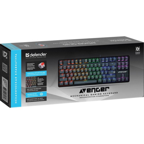 Клавиатура DEFENDER MECHANICAL AVENGER GK-412 RU 45410