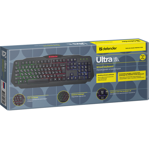 Defender Проводная клавиатура Ultra HB-330L RU,подсветка Defender Проводная клавиатура Ultra HB-330L RU,подсветка