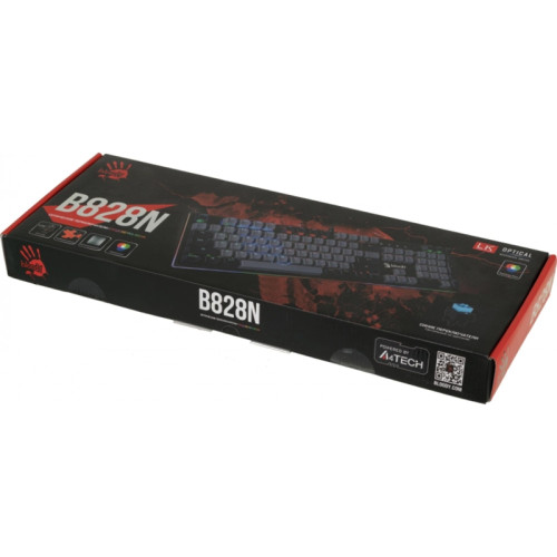 Клавиатура A4Tech Bloody B828N механическая черный/серый USB for gamer LED (B828N (GREY+BLACK))