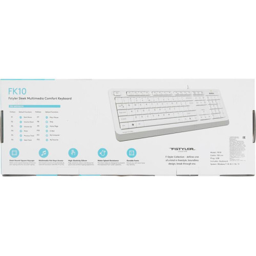 Клавиатура A4Tech Fstyler FK10 белый/серый USB (FK10 WHITE)