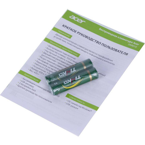 Клавиатура Acer OKR010 черный USB беспроводная slim Multimedia (ZL.KBDEE.003)