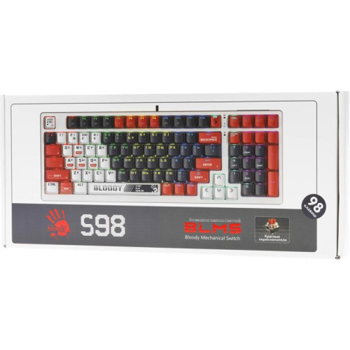 Клавиатура A4Tech Bloody S98 механическая синий/белый USB for gamer LED (SPORTS NAVY)