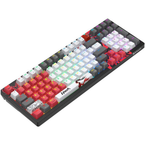 Клавиатура A4Tech Bloody WS98 Naraka механическая серый/красный USB беспроводная BT/Radio Multimedia for gamer LED (WS98)