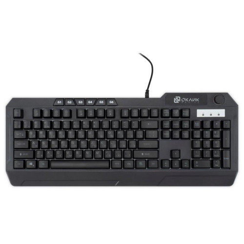 Клавиатура Oklick 715G черный USB Multimedia for gamer LED (1680657)