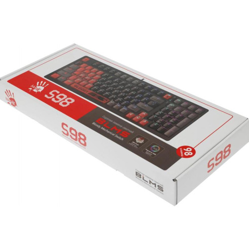 Клавиатура A4Tech Bloody S98 Sports Red BLMS Plus механическая красный/черный USB for gamer LED (S98 SPORTS RED BLMS RED PLUS)