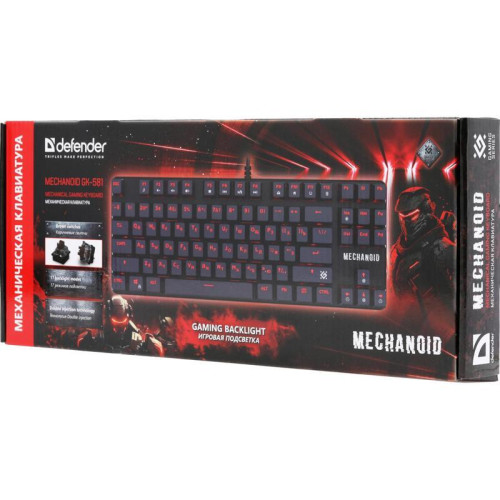 Клавиатура DEFENDER MECHANICAL MECHANOID GK-581 RU 45581 BLK