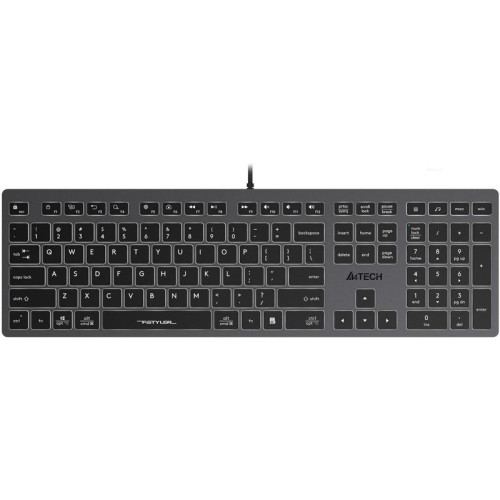 Клавиатура A4Tech Fstyler FX60H серый USB slim LED (FX60H GREY/WHITE)