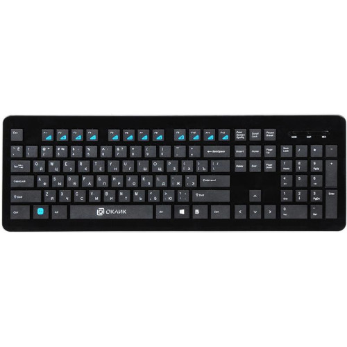 Клавиатура Oklick 870S черный USB беспроводная slim Multimedia