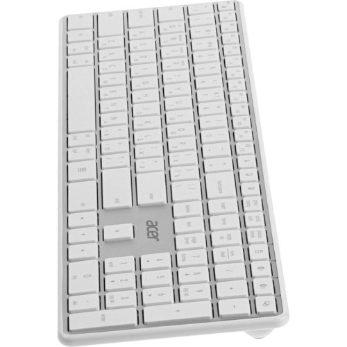 Клавиатура Acer OKR301 белый/серебристый USB беспроводная BT/Radio slim Multimedia (ZL.KBDEE.015)