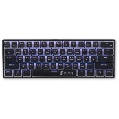 Клавиатура Oklick K763W механическая черный USB беспроводная BT/Radio Multimedia for gamer LED (1920548)