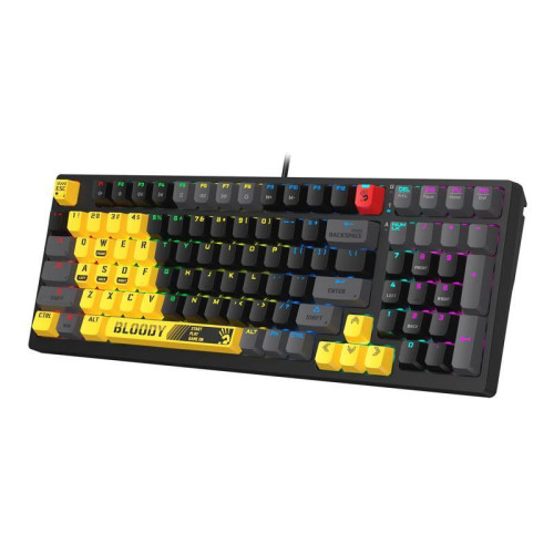 Клавиатура A4Tech Bloody S98 механическая желтый/серый USB for gamer LED (SPORTS LIME)
