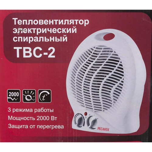 Тепловентилятор/ Тепловентилятор Ресанта ТВС-2 2000Вт белый