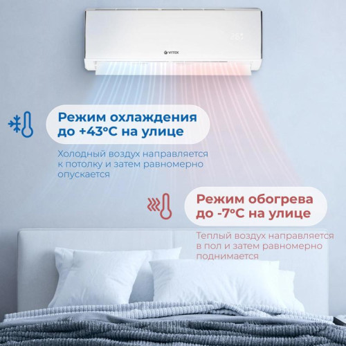 Сплит-система/ Сплит-система Vitek VT-2504 белый (внешний и  внутренний блоки - VT-2504/in VT-2504/out)