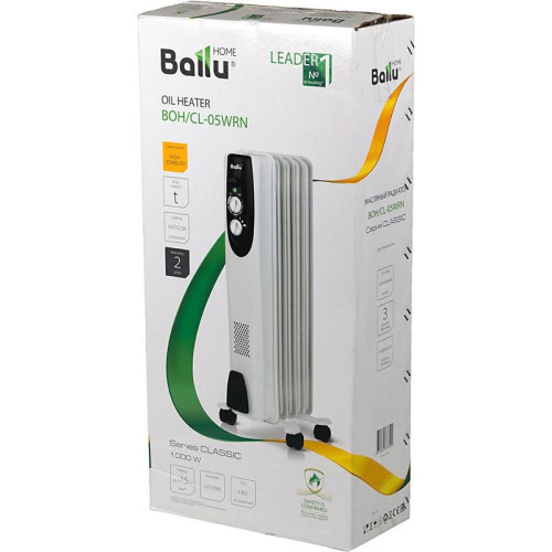 Радиатор масляный/ Радиатор масляный Ballu Classic BOH/CL-05WRN 1000Вт белый/черный Радиатор масляный/ Радиатор масляный Ballu Classic BOH/CL-05WRN 1000Вт белый/черный