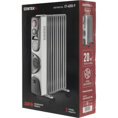 Радиатор масляный/ Радиатор масляный Centek CT-6203-9 2400Вт белый