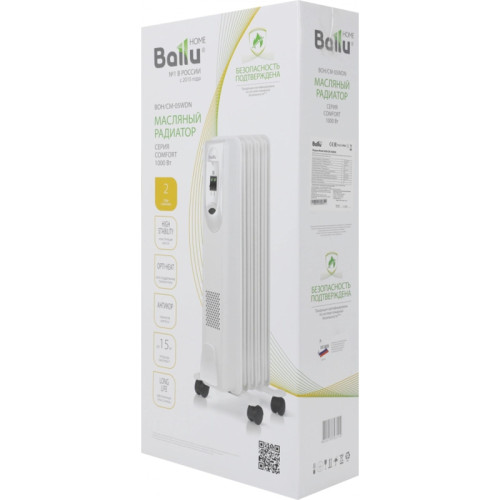 Радиатор масляный/ Радиатор масляный Ballu Comfort BOH/CM-05WDN 1000Вт белый/черный