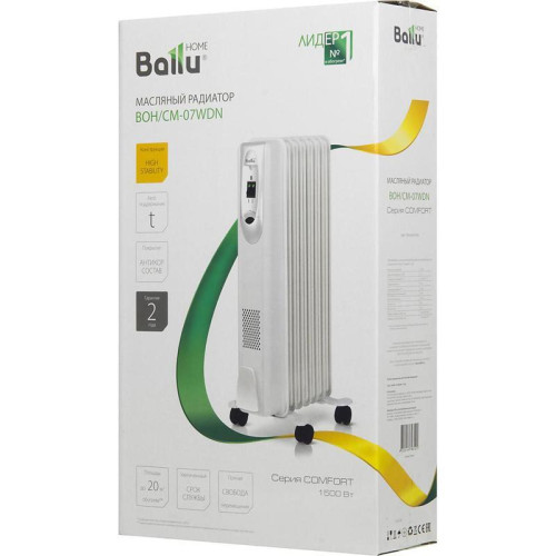 Радиатор масляный/ Радиатор масляный Ballu Comfort BOH/CM-07WDN 1500Вт белый/черный