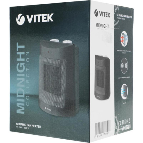Тепловентилятор/ Тепловентилятор Vitek Midnight VT-2064 1800Вт черный