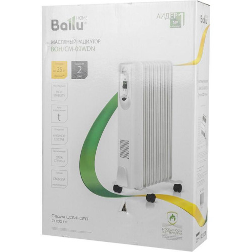 Радиатор масляный/ Радиатор масляный Ballu Comfort BOH/CM-09WDN 2000Вт белый/черный