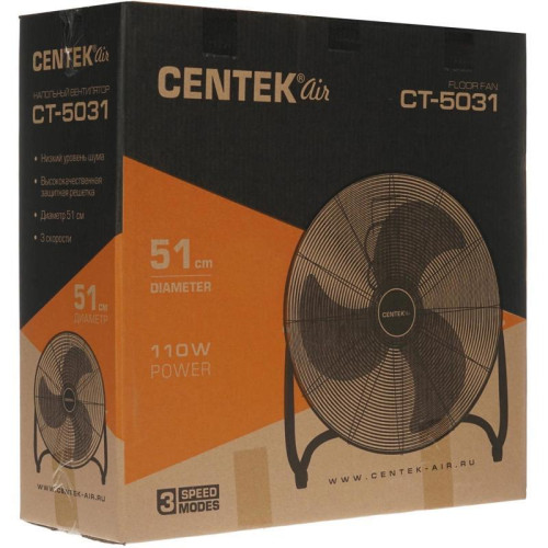 Вентилятор напольный/ Вентилятор напольный Centek CT-5031 110Вт скоростей:3 серебристый/черный