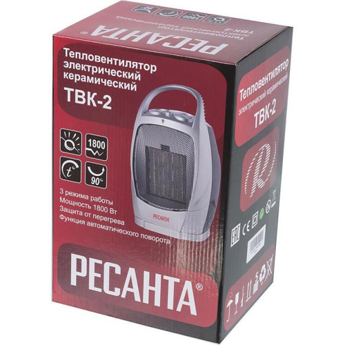 Тепловентилятор/ Тепловентилятор Ресанта ТВК-2 1800Вт серебристый/черный