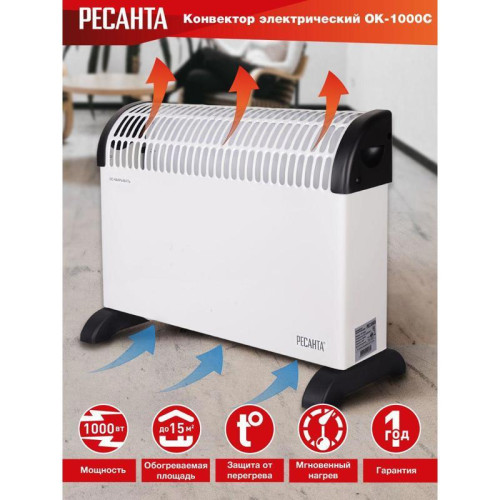 Конвектор/ Конвектор Ресанта ОК-1000С 1000Вт белый