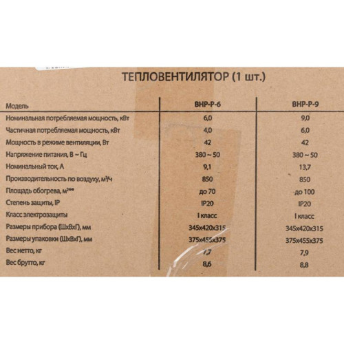 Тепловая пушка электрическая/ Тепловая пушка электрическая Ballu BHP-P-6 желтый/черный