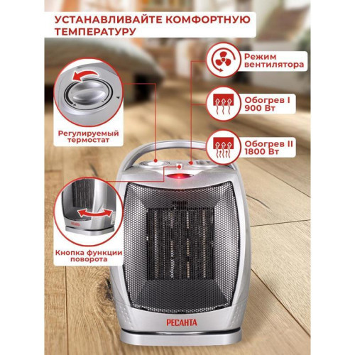 Тепловентилятор/ Тепловентилятор Ресанта ТВК-2 1800Вт серебристый/черный