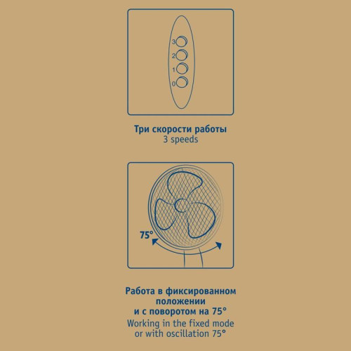 Вентилятор напольный/ Вентилятор напольный Scarlett SC-SF111B29 45Вт скоростей:3 белый/голубой
