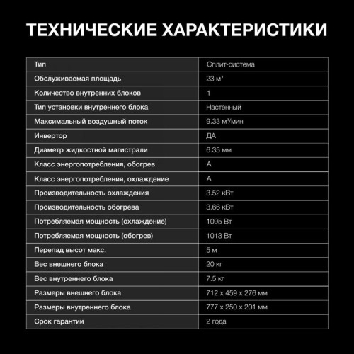 Сплит-система/ Сплит-система Hyundai HAC-12i/T-PRO белый  (внешний и внутренний блоки)