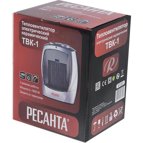 Тепловентилятор/ Тепловентилятор Ресанта ТВК-1 1800Вт серебристый/черный