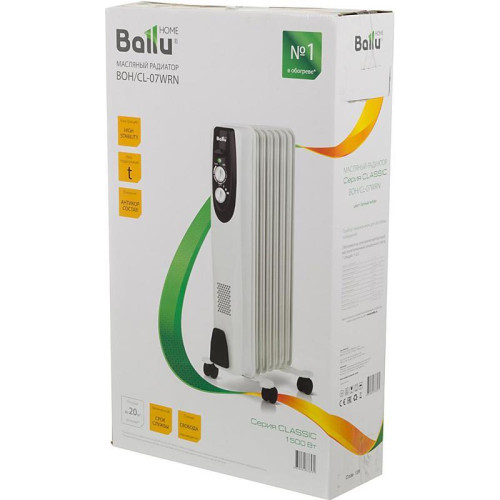Радиатор масляный/ Радиатор масляный Ballu Classic BOH/CL-07WRN 1500Вт белый/черный