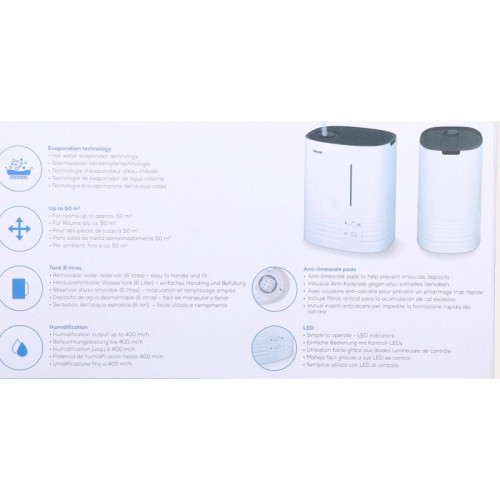 Увлажнитель воздуха/ Увлажнитель воздуха Beurer LB55 365Вт белый