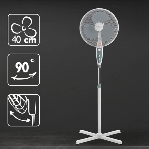 Вентилятор напольный/ Вентилятор напольный Scarlett SC-SF111B24 40Вт скоростей:3 серый/белый